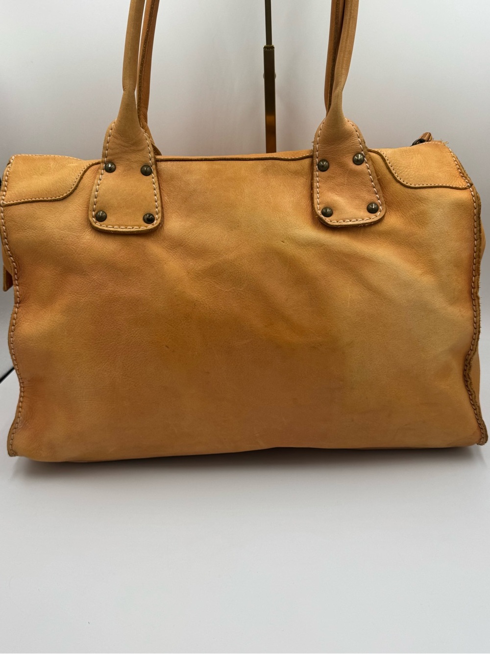 Arcadia Chestnut Leather Satchel Handbag - Picture 4 of 16